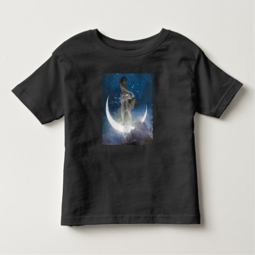 Luna Goddess at Night Scattering Stars Toddler T_shirt