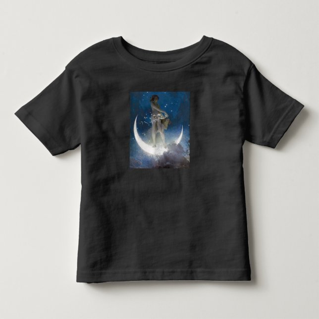 Luna Goddess at Night Scattering Stars Toddler T-shirt (Front)