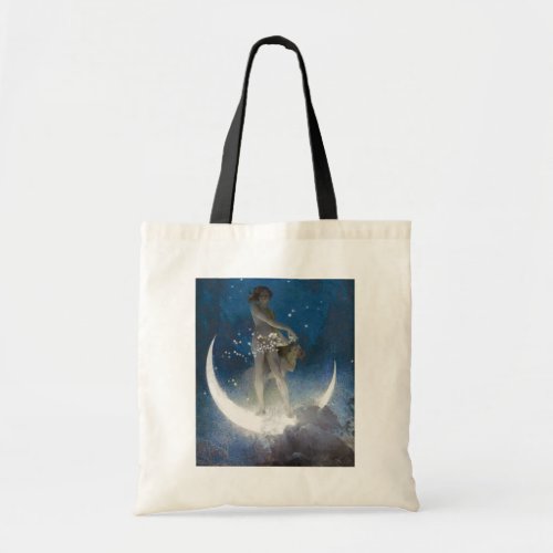 Luna Goddess at Night Scattering Stars Tote Bag