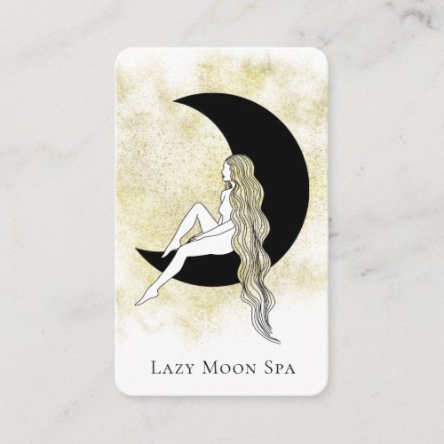  Luna GODDESS Woman on Moon Celestial QR Business Card