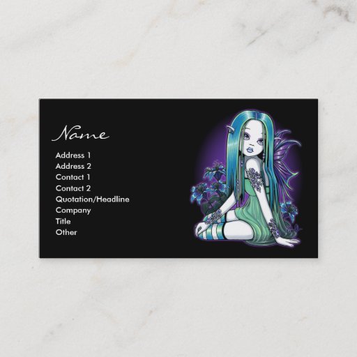 Customizable "Luna" Gothic Moon Lilly Fairy Art business cards
