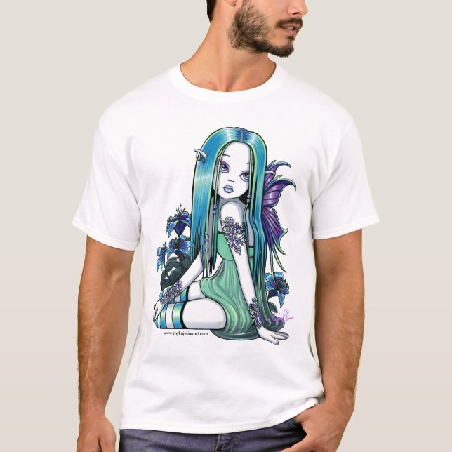 "Luna" Gothic Moon Lilly Fairy Art Kids T-shirt (Front)