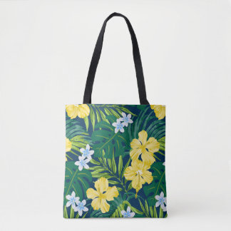 Luna Hibiscus Garden Hawaiian - Navy Beach Bag