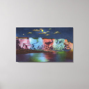 Luna Island Night View of New Rainbow Bridge Canvas Print