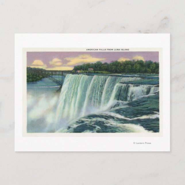 Luna Island View of American Falls Postcard (Front)