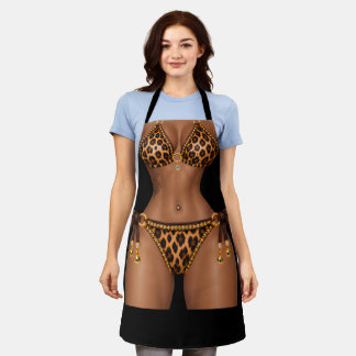 Luna Leopard Luxe Bikini Print Novelty Apron