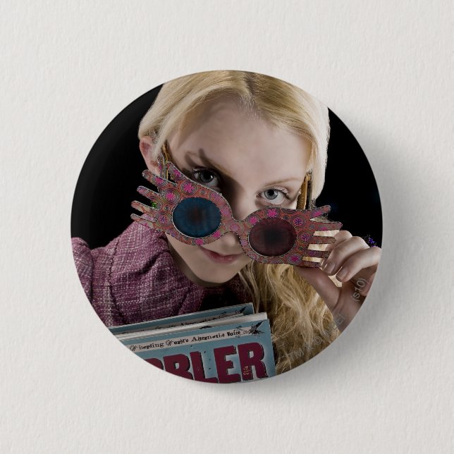 Luna Lovegood Peeks Over Glasses Button (Front)