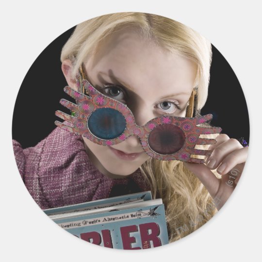 Luna Lovegood Peeks Over Glasses Classic Round Sticker ...