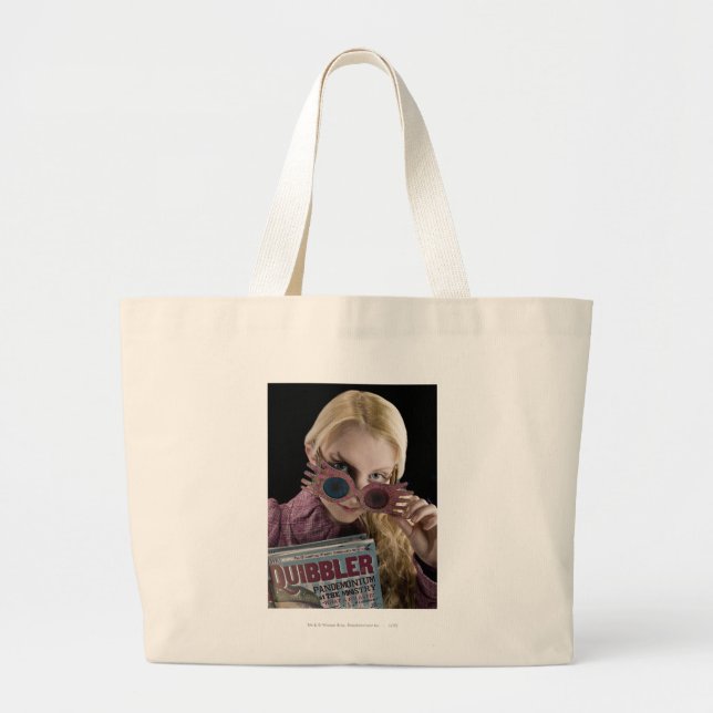 Luna Lovegood Peeks Over Glasses Large Tote Bag (Front)