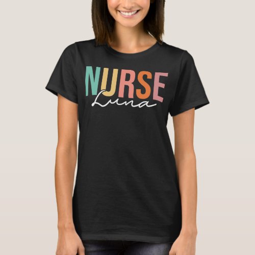 Luna Medical Stethoscope Doctor Nurse Custom Name T_Shirt