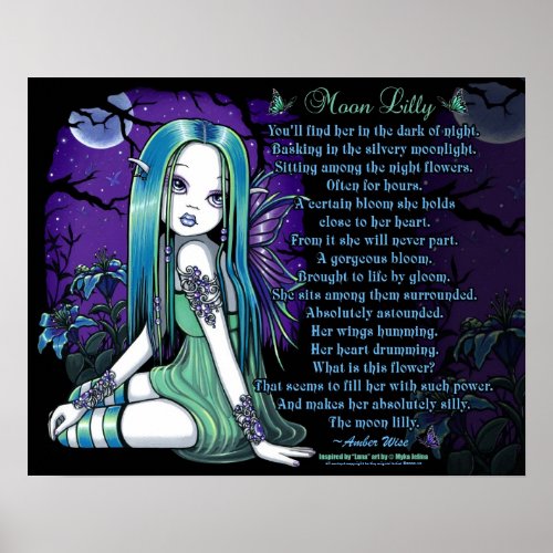 Luna Moon Lilly Goth Myka Jelina Fairy Poem Poster