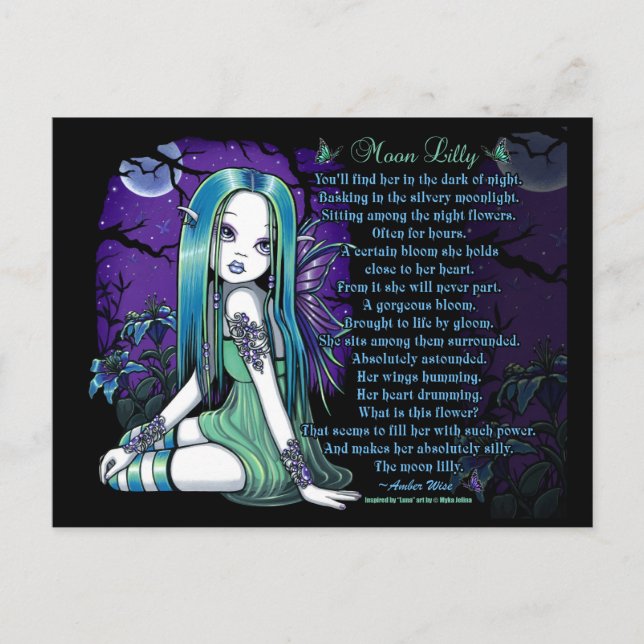 Luna Moon Lilly Myka Jelina Fairy Poem Postcard (Front)