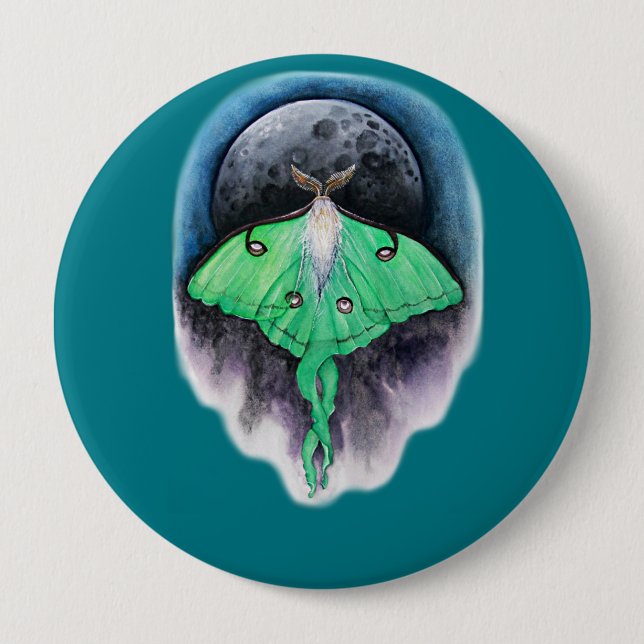 Luna Moon Moth Button (Front)