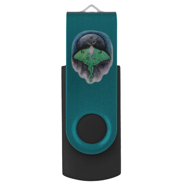 Luna Moon Moth Flash Drive (Back (Vertical))