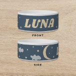 Luna Moon Stars Clouds Dog Cat Pet Bowl<br><div class="desc">Moon and Stars Themed Pet Bowl for your dog or cat</div>