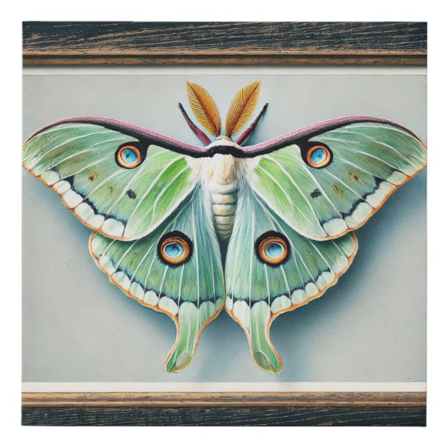 Luna moth 050824IREF205 - Watercolor Faux Canvas Print (Front)