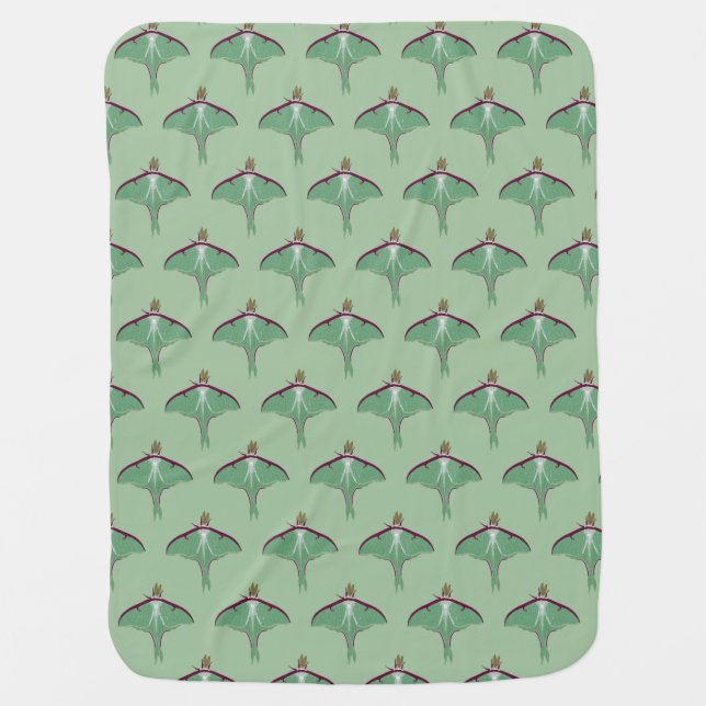 Luna Moth Baby Blanket (Front)