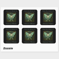 Personalized Moth Stars Library Book Stamp