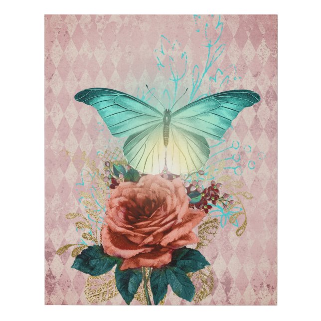 Luna Moth Bouquet Faux Canvas Print (Front)