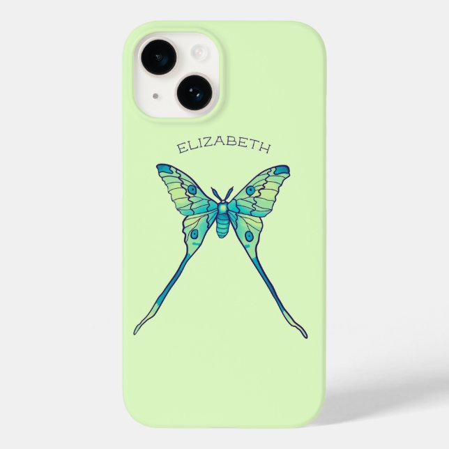 Luna moth butterfly insect green name Case-Mate iPhone case (Back)