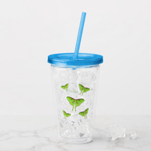 Luna Moth cartoon illustration  Acrylic Tumbler