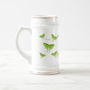 Luna Moth cartoon illustration Beer Stein