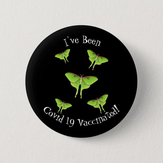Luna Moth cartoon illustration  Button (Front)