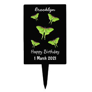 Luna Moth cartoon illustration  Cake Topper