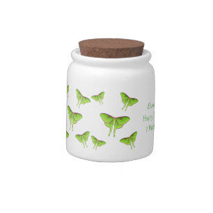 Luna Moth cartoon illustration Candy Jar