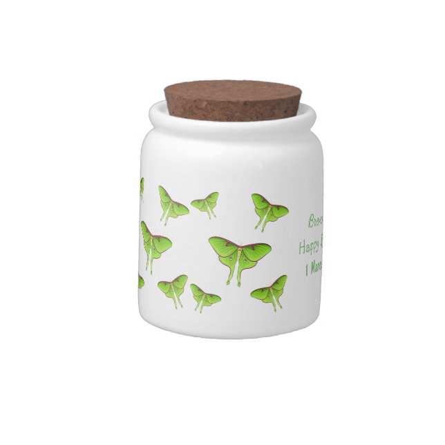 Luna Moth cartoon illustration   Candy Jar (Left)
