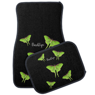 Luna Moth cartoon illustration Car Floor Mat