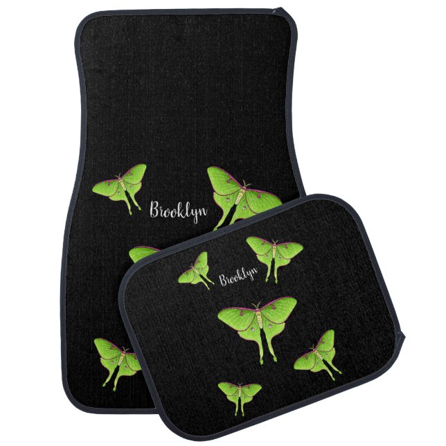 Luna Moth cartoon illustration  Car Floor Mat (Set)