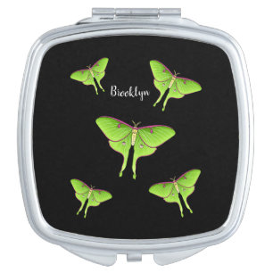 Luna Moth cartoon illustration Compact Mirror