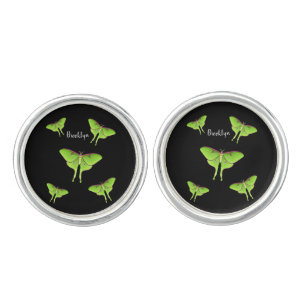 Luna Moth cartoon illustration Cufflinks