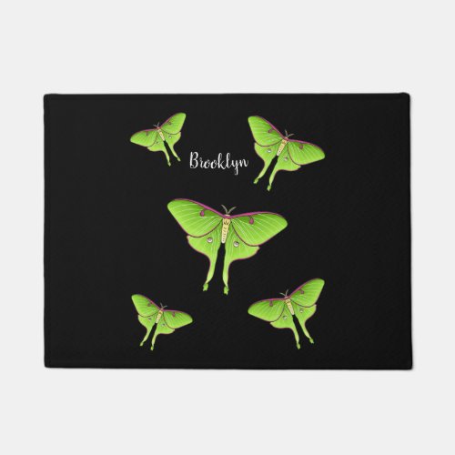 Luna Moth cartoon illustration  Doormat