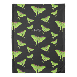 Luna Moth cartoon illustration Duvet Cover