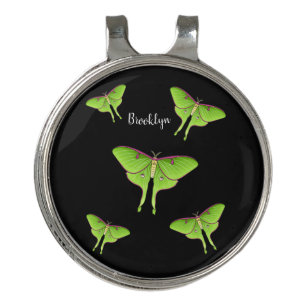 Luna Moth cartoon illustration Golf Hat Clip