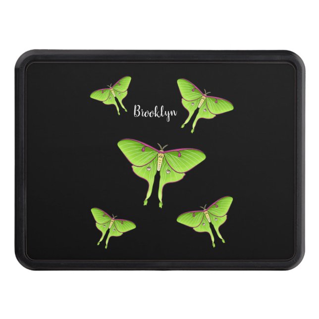 Luna Moth cartoon illustration  Hitch Cover (Front)
