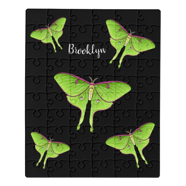 Luna Moth cartoon illustration  Jigsaw Puzzle (Puzzle Vertical)