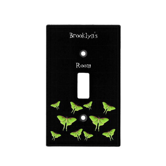 Luna Moth cartoon illustration  Light Switch Cover (Front)