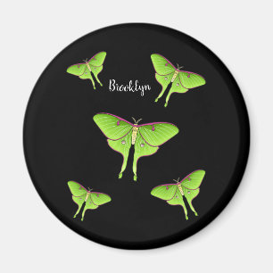 Luna Moth cartoon illustration  Magnet