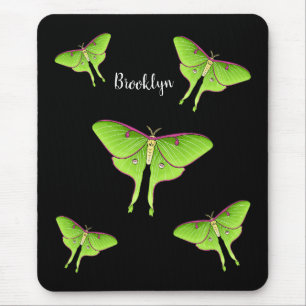 Luna Moth cartoon illustration Mouse Pad