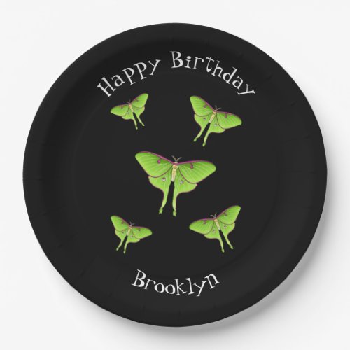 Luna Moth cartoon illustration  Paper Plates