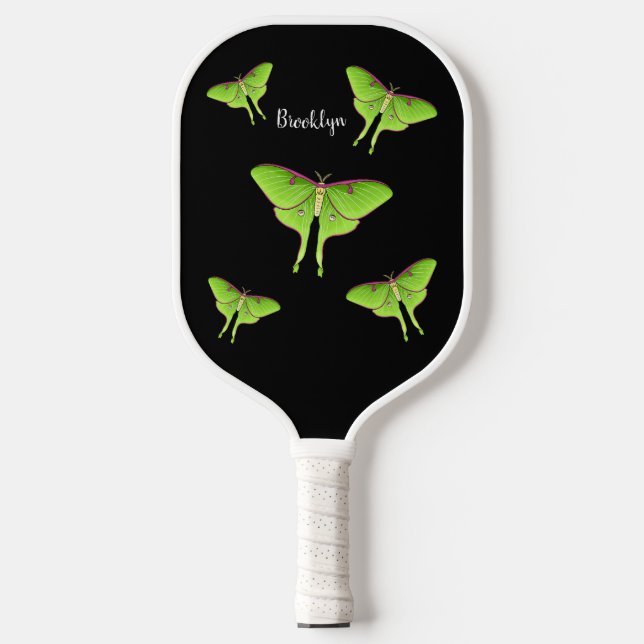 Luna Moth cartoon illustration  Pickleball Paddle (Front)