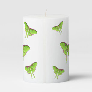 Luna Moth cartoon illustration  Pillar Candle