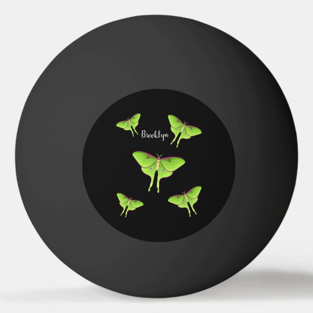 Luna Moth cartoon illustration  Ping Pong Ball (Front)