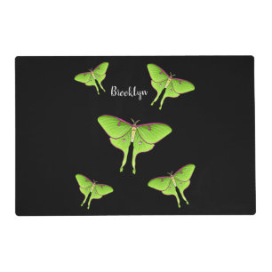 Luna Moth cartoon illustration Placemat