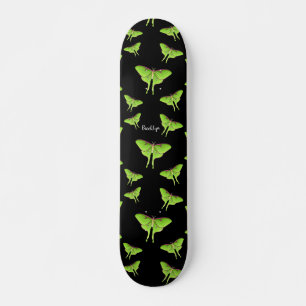 Luna Moth cartoon illustration Skateboard