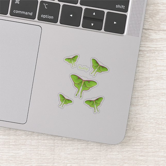 Luna Moth cartoon illustration  Sticker (Detail)