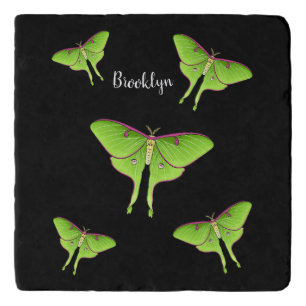 Luna Moth cartoon illustration Trivet